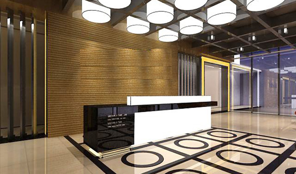 辦公室前臺用什么裝修材料那？